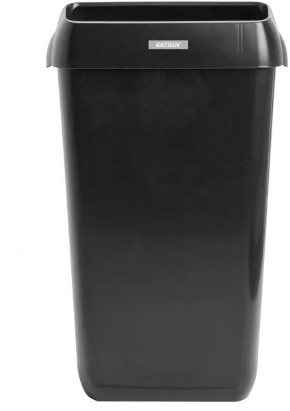 Katrin waste bin 25 L, wastepaper basket with lid, black