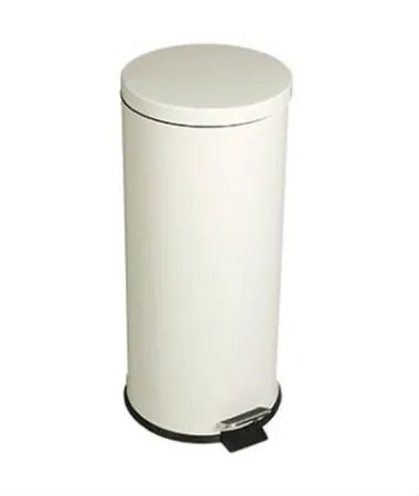 Pedal bin, white lacquered steel, with leak-proof inner bin, 30.3 L
