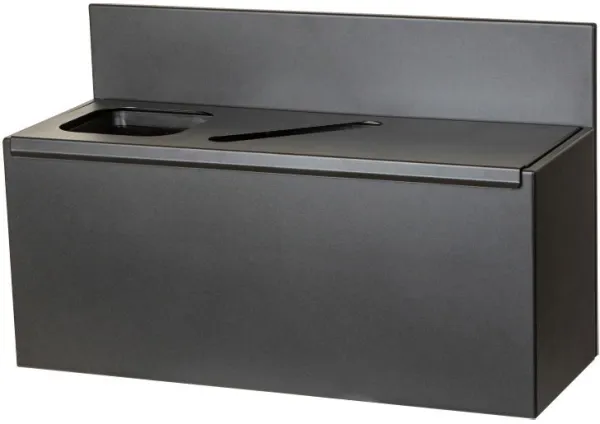 Sorting station with 3 inner bins 3x15L black