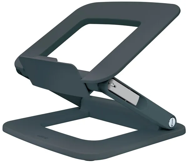 Leitz Ergo adjustable laptop stand with multiple angles, 80 % recycled plastic, dark grey